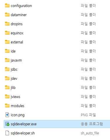 sqldeveloper.exe 파일 실행하기
