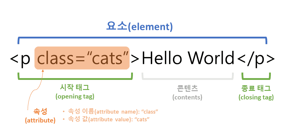 요소와 태그의 관계도