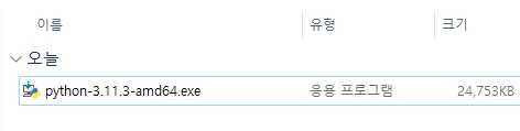 다운로드한 파이썬 .exe 파일
